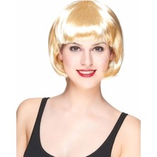 Exporanto Platin Altın Dore Renk Küt Parti Peruğu Kısa Takma Peruk