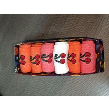 Moda 6'lı Kutulu Pamuklu Meyve Desenli Tenis Çorabı Antibakteriyal
