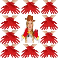 Exporanto Kırmızı Renk Likralı 23 Nisan 29 Ekim 19 Mayıs Gösteri Bando Eldiveni 10 Çift ( 20 Adet )