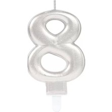 Exporanto 8 Rakam Mum Gümüş Renk