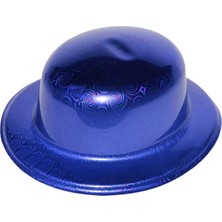 Exporanto Mavi Renk Hologramlı Plastik Yuvarlak Melon 27 x 24  cm