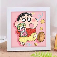 Crayon Shin-Chan Anime Manga 5d Elmas Mozaik Kendin Yap Dıy Boyama Seti Boncuklu Taşlı Tablo Çerçeveli