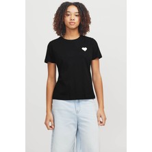 Jjxx Jxcarly Reg Fıt Ss Tee Jr Siyah Kadın Kısa Kol T-Shirt