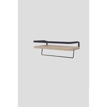 Dekortech Banyo Rafı Havluluk Organizer Ahşap Metal Banyo Duvar Rafı Havluluk Duvar Rafı
