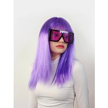 Exporanto Lila Renk Uzun Düz Parti Peruğu