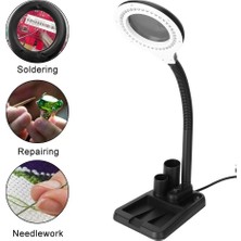 Exporanto Esnek 5x /10X,40 LED Işıklı Büyüteç ,lamba  Büyüteç Okuma, Çalışma Lehim Masa Lambası A808