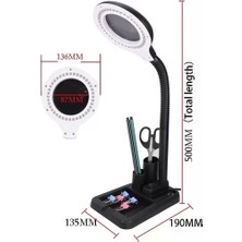 Exporanto Esnek 5x /10X,40 LED Işıklı Büyüteç ,lamba  Büyüteç Okuma, Çalışma Lehim Masa Lambası A808