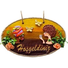 Ett Keyifli Kadınlar El Yapımı Hoşgeldiniz Yazılı Kapı Süsü