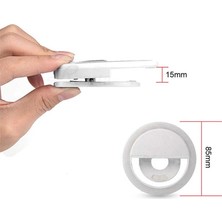 Youtuber LED Selfie LED Işıklı Telefon Tutucu Makyaj Işığı Ring Light USB Girişli
