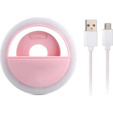 Youtuber LED Selfie LED Işıklı Telefon Tutucu Makyaj Işığı Ring Light USB Girişli