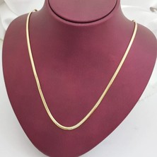 Balık Sırtı 14K Altın Italyan Ezmesi Kolye 55 cm 2.5 mm