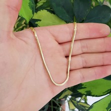 Balık Sırtı 14K Altın Italyan Ezmesi Kolye 55 cm 2.5 mm