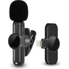 Medu Shop Type C Uyumlu Iphone Dönüştürücülü Kablosuz Yaka Mikrofonu Android ve Iphone Uyumlu Mini Mikrofon