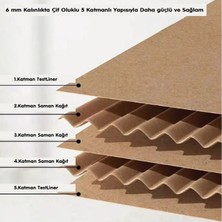 Packmai 50X40X40CM 10ADET Çift Oluklu 6mm Kalın Boş Karton Koli (Ev Taşıma-Çeyiz-Depolama-Nakliye)