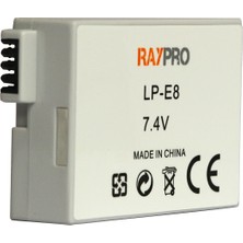 Raypro Canon Eos 550D 600D 650D 700D Için Lp-E8 Batarya Pil