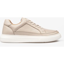 Erkek Sneaker Ayakkabı Hakiki Deri - 2401 Bej/beyaz 3154