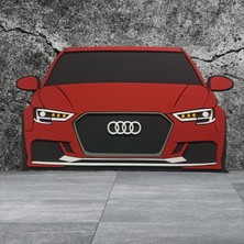 Strafor Audi Araba Duvar Süsü Strafor Tablo Duvar Aksesuarı Strafor Tablo