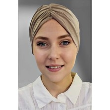 Uniquetrenders Kadın Lüks Sandy Kumaş Bağlamalı Pileli Tesettür Bone