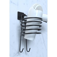 Yapışkanlı Siyah Fön Makinesi Askısı Saç Kurutma Makinesi Tutacağı