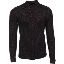 Ar-ma Erkek Gömlek Uzun Kollu %100 Pamuk Pike Kumaş Regular Fit Şal Desenli Düğmeli Likralı K8GKO1051