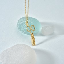 Nox Jewelry 14 Ayar Altın Kaplama Makas Figürlü Gümüş Kolye – Kuaför & Terzi Temalı Minimal Tasarım - CN00430