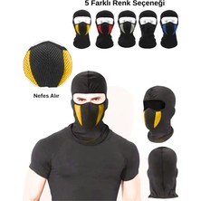 Motorcular Için Sarı-Siyah Yüz Maskesi- Soğuk, Rüzgar ve Güneşten Yüz Koruyucu