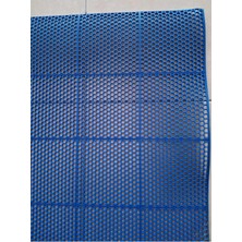 ÜN.K Pvc Paspas Mavi Yeni Islak Zemin Kare Petek Mat Kaymaz Banyo Paspas