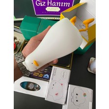 LED Işıklı Silikon Ördek Yumuşak Dokulu USB Şarjlı Renk Değiştiren Başucu Gece Lambası
