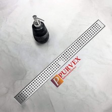 Purvex Home 40 cm Paslanmaz Duş Kanalı Etekli Dönerli Seri Seramik Uyumlu Duş Kanalı S Sifonlu