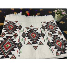 Plaj Havlusu , Peştemal ( Çift Katlı ) Kilim Desen Baskılı