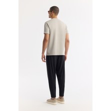 AVVA Erkek Gri Bisiklet Yaka Baskılı Bi-Stretch İnterlok Regular Fit T-Shirt A51Y1072