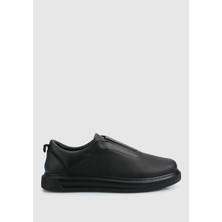 Siyah Deri Kadın Sneaker