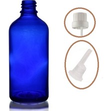 Zylan Ambalaj 50 ml Mavi Cam Içten Da mlalıklı Şişe Beyaz Kapak, 12 Adet