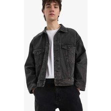 DeFacto %100 Pamuk Oversize Geniş Kalıp Mevsimlik Baharlık Denim Ceket E5470AX25SP
