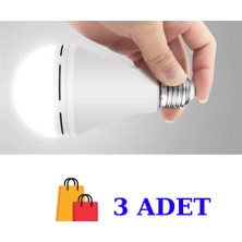 Cata CATA-4229 Şarjlı Led Ampul 9 W Beyaz Işık 3 Adet