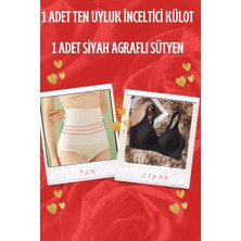 1 Adet Uyluk Inceltici Külot  1 Adet Agraflı Sütyen Set