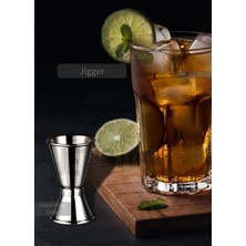 Jigger Çift Taraflı Bar Ölçeği Paslanmaz Kokteyl Ölçeği Barmen Ölçü Kabı Çelik 15/30 cc