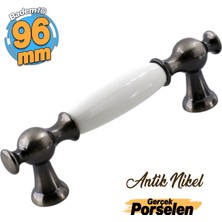 Badem10 Arnas Antik Nikel Metal Kulp 96 mm Mobilya Çekmece Mutfak Dolabı Dolap Kapak Kulpu