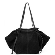 Ange Geniş Hacimli Deri Süet Omuz Çantası