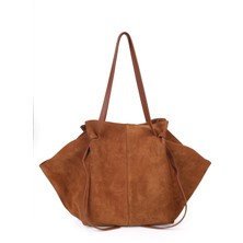 Ange Geniş Hacimli Deri Süet Omuz Çantası