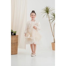 Kız Çocuk Elbise Ceketli Tüllü Çantalı