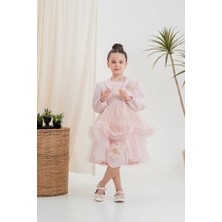 Kız Çocuk Elbise Ceketli Tüllü Çantalı