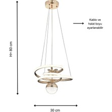 Rose Gold Şeker Ledli Salon Mutfak Oda Oturma Odası Hol Ledli Sarkıt Avize SB-LD-004