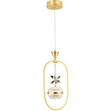 Karo Gold Prenses Ledli Salon Mutfak Oda Oturma Odası Hol Ledli Sarkıt Avize SB-LD-015