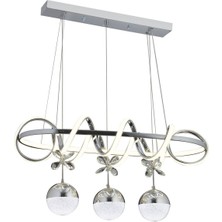 Kuzey Yemek Masası Krom Şeker Kumandalı ve Dimerli (Beyaz, Sarı, Gün Işığı) Ledli Salon Mutfak Oda Oturma Odası Hol Ledli  Avize SB-LD-408