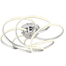 Samyeli Krom LED  Kumandalı ve Dimerli (Beyaz, Sarı, Gün Işığı) Ledli Salon Mutfak Oda Oturma Odası Hol Ledli  Plafonyer  Avize SB-LD-510