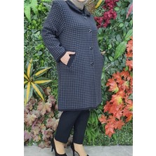 Düğmeli Büyük Beden Çelik Örgü Yakalı Hırka