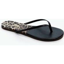 Tkees Kadın Leopar II/Siyah Parmak Arası Terlik