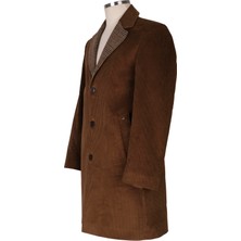 Blu Slim Fit Kadife Palto