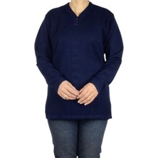 Kadın Vyaka Kapalı Üç Düğmelı Kalın Kışlık Anne Bluz